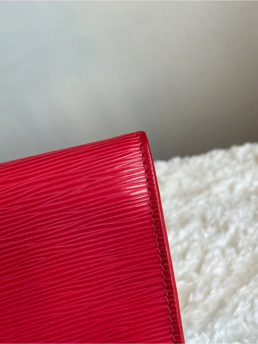 Louis Vuitton Red Epi Leather Mini Pochette with Top Handle